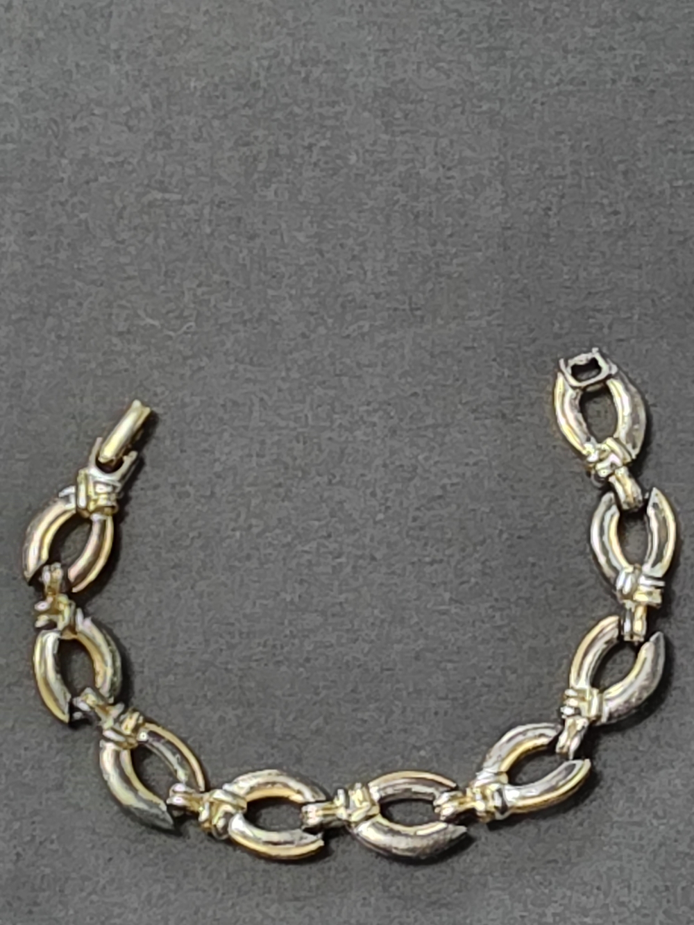 Estate Two-Tone Oval Link Bracelet in Gold and Silver Tone - 270